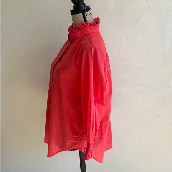 Tuckernuck Teagan Popover Coral Blouse Size Medium - Picture 4 of 10